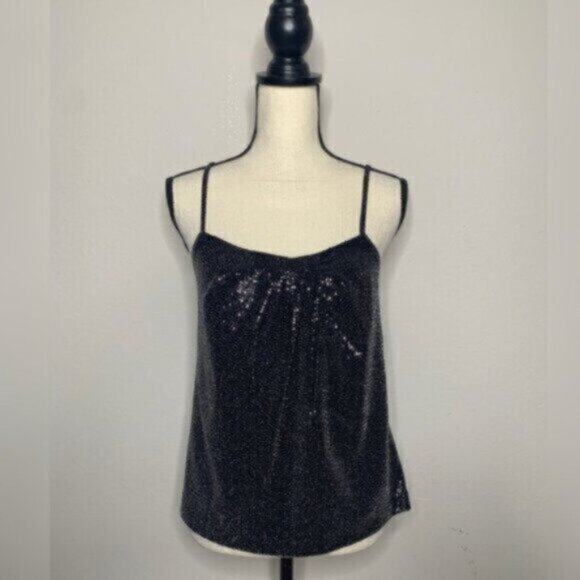 Ramy Brook Graham Black Sequin Camisole Top - Picture 2 of 12